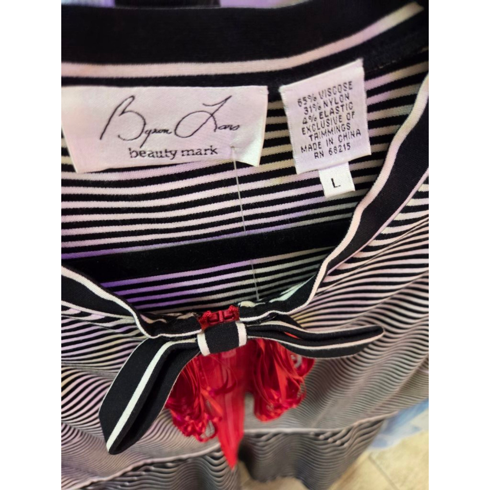 Women's Byron Lars Beauty Mark Striped Dress Size L - Picture 2 of 6
